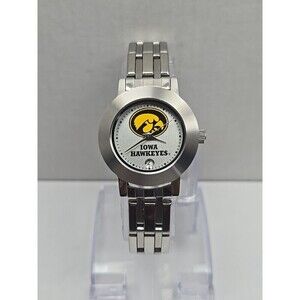 Sun Time Iowa Hawkeyes Stainless Steel Date Quartz Watch New Battery 3ATM Sports